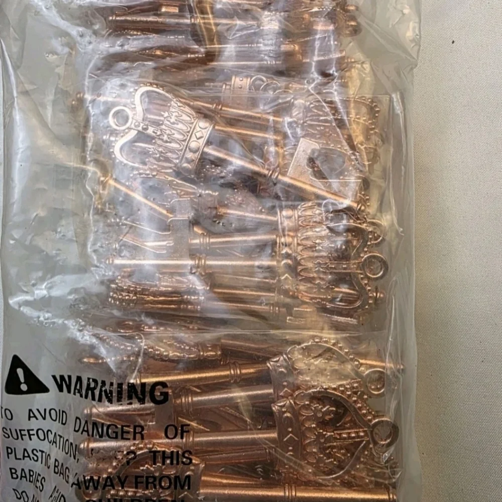 100 Wedding Favors Rose Gold Color Skeleton Key Bottle Openers w Tags & Ribbons